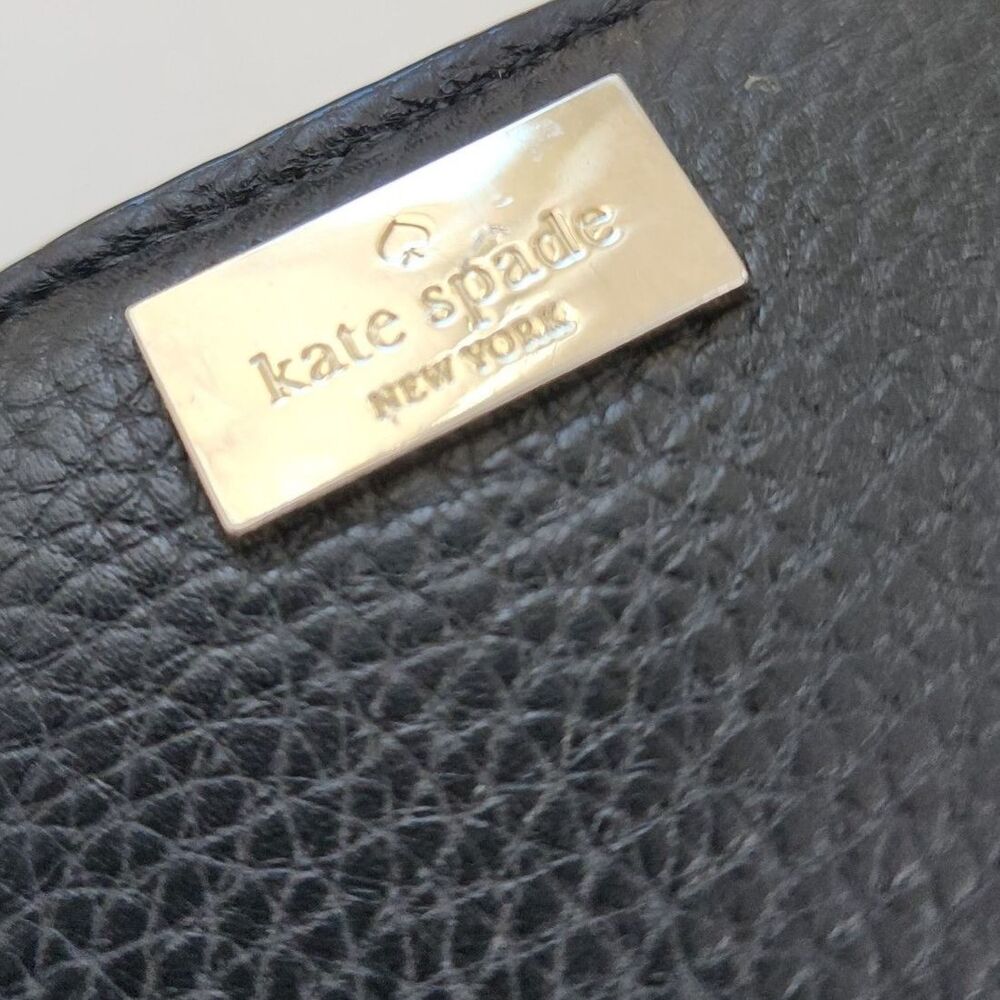 Kate Spade Staci Pebbled Leather Continental Wallet Snap Black Gold - Picture 5 of 6